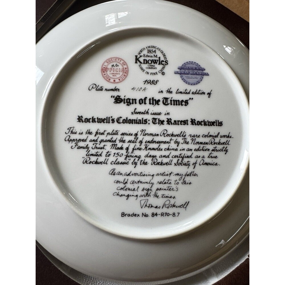 Vintage Norman Rockwell "Ye Glutton" Knowles Collector Plate IN BOX